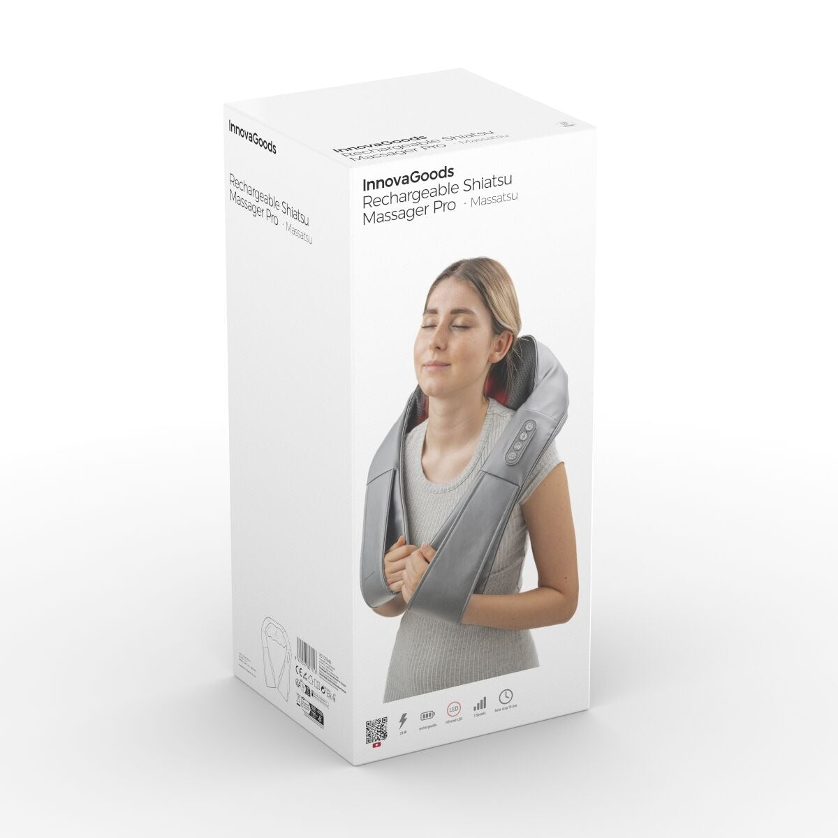 Electric Shiatsu Neck & Shoulder Massager – Heated Deep Tissue Massage Wrap