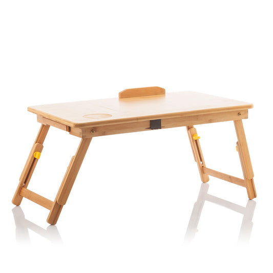 Adjustable Bamboo Folding Laptop Desk & Breakfast Tray for Bed & Sofa