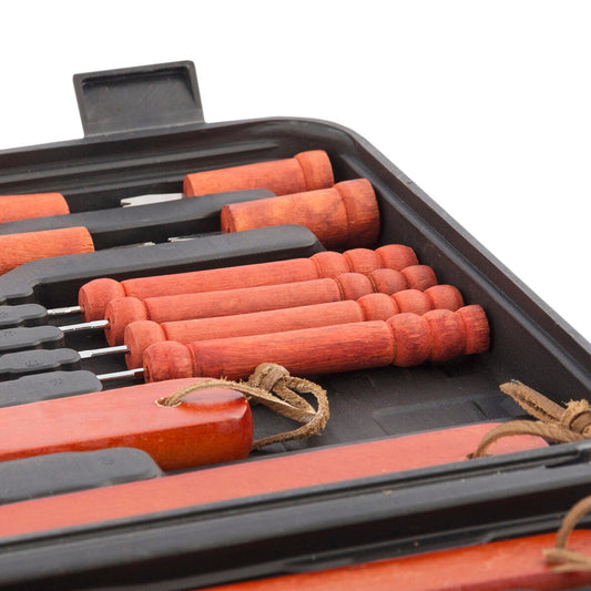 Premium 18-Piece Barbecue Tool Set – BBQ Grilling Accessories with Travel Case