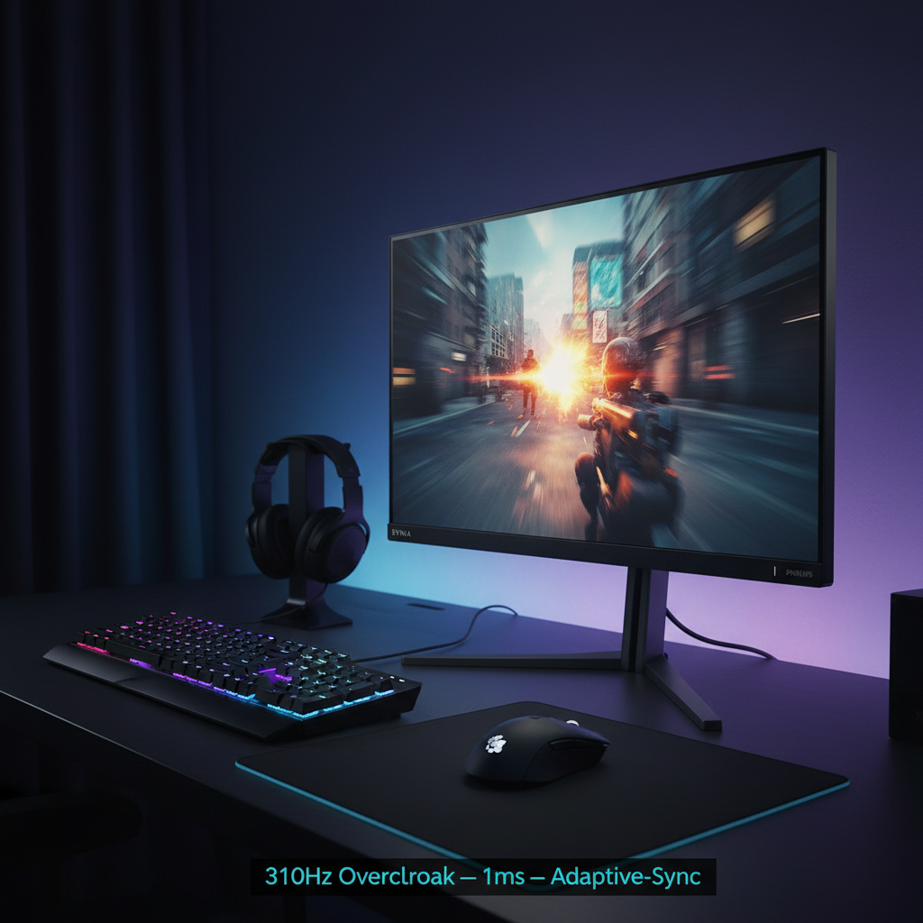 Dark gaming desk lifestyle