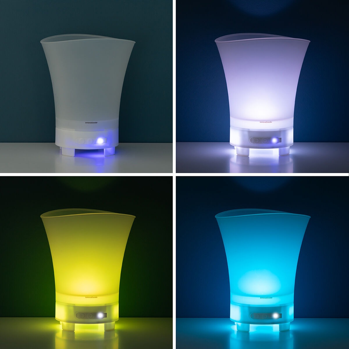 Seau à glace LED avec haut-parleur Bluetooth rechargeable – Glacière de fête