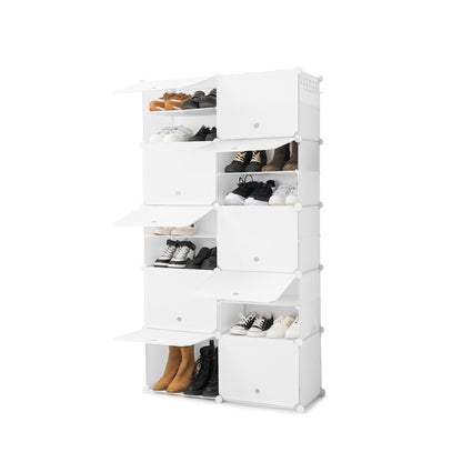 Weißer tragbarer Schuhschrank-Organizer – Modulares Design