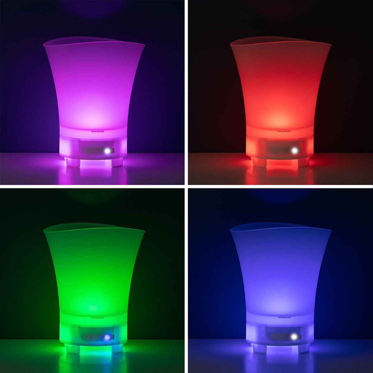 Seau à glace LED avec haut-parleur Bluetooth rechargeable – Glacière de fête