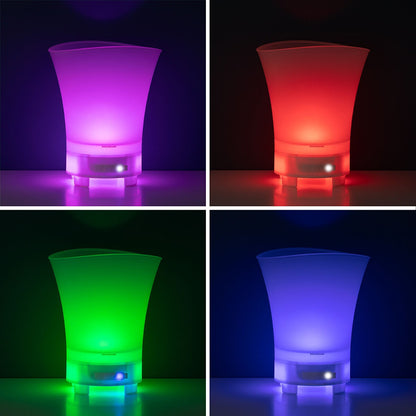 Seau à glace LED avec haut-parleur Bluetooth rechargeable – Glacière de fête