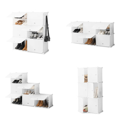 Weißer tragbarer Schuhschrank-Organizer – Modulares Design