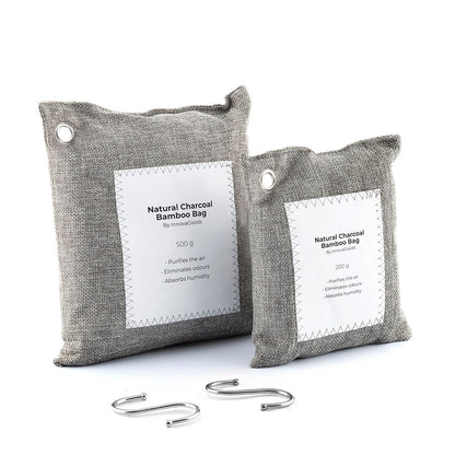 Bamboo Activated Charcoal Bags – Natural Odor & Moisture Absorber for Home, Closet & Car (2-Pack)