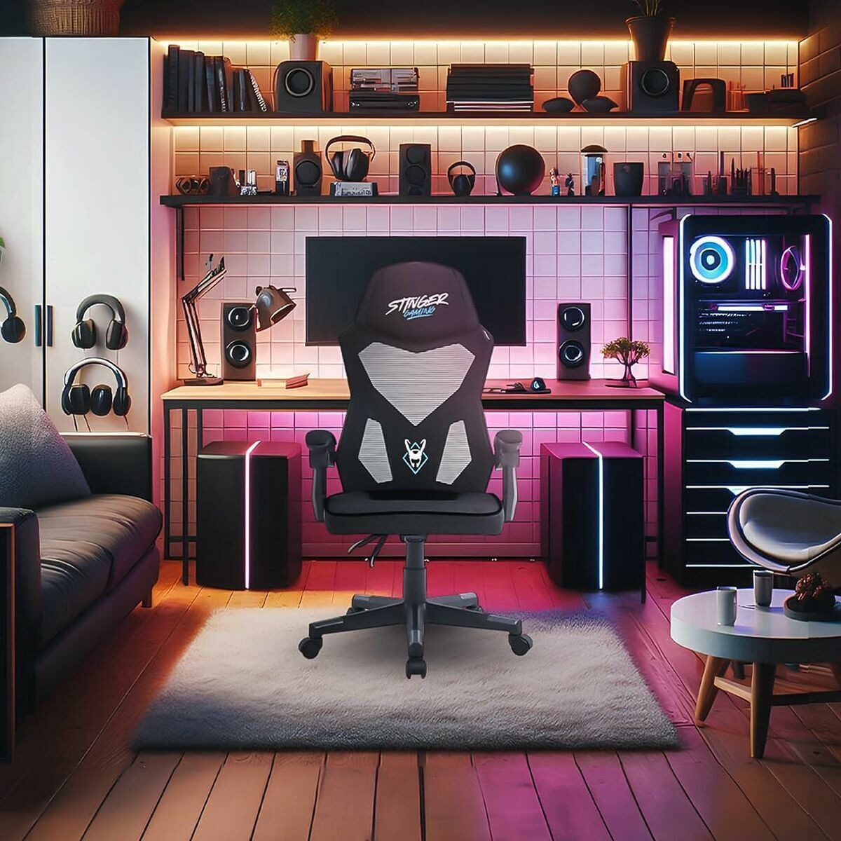 Gaming Stuhl Woxter GM26-124 – Schwarz, ergonomisch & verstellbar – Generalüberholt Grade A