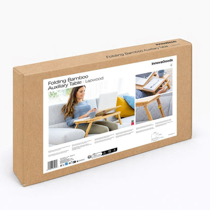 Adjustable Bamboo Folding Laptop Desk & Breakfast Tray for Bed & Sofa