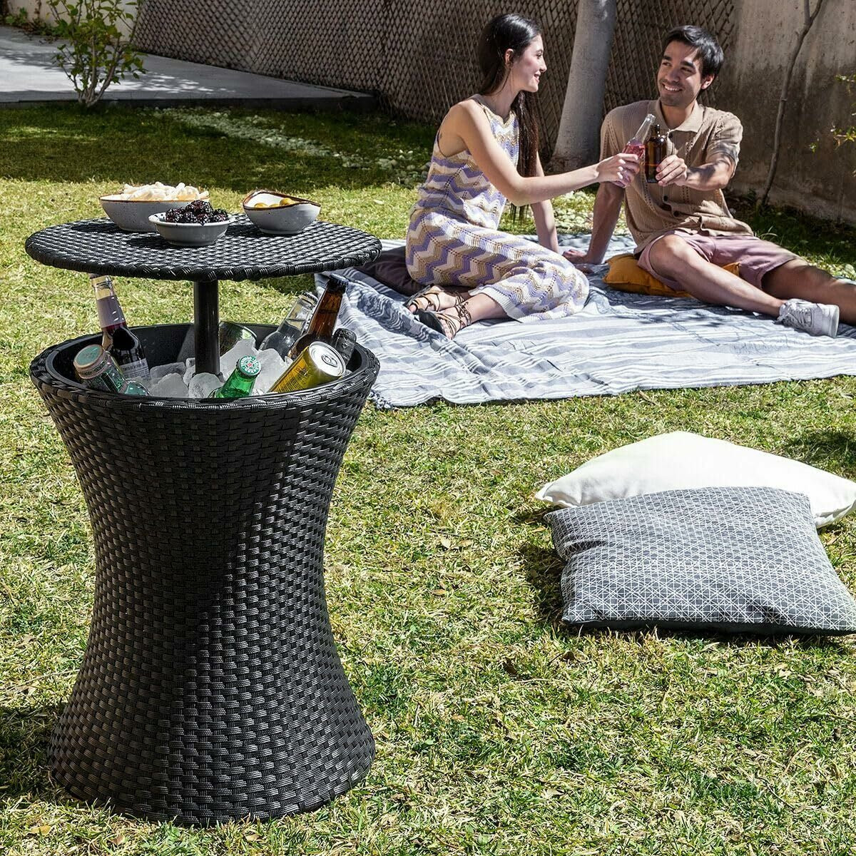 3-in-1 Outdoor Cooler Table – Insulated Ice Bucket, Patio Side Table & Drinks Cooler