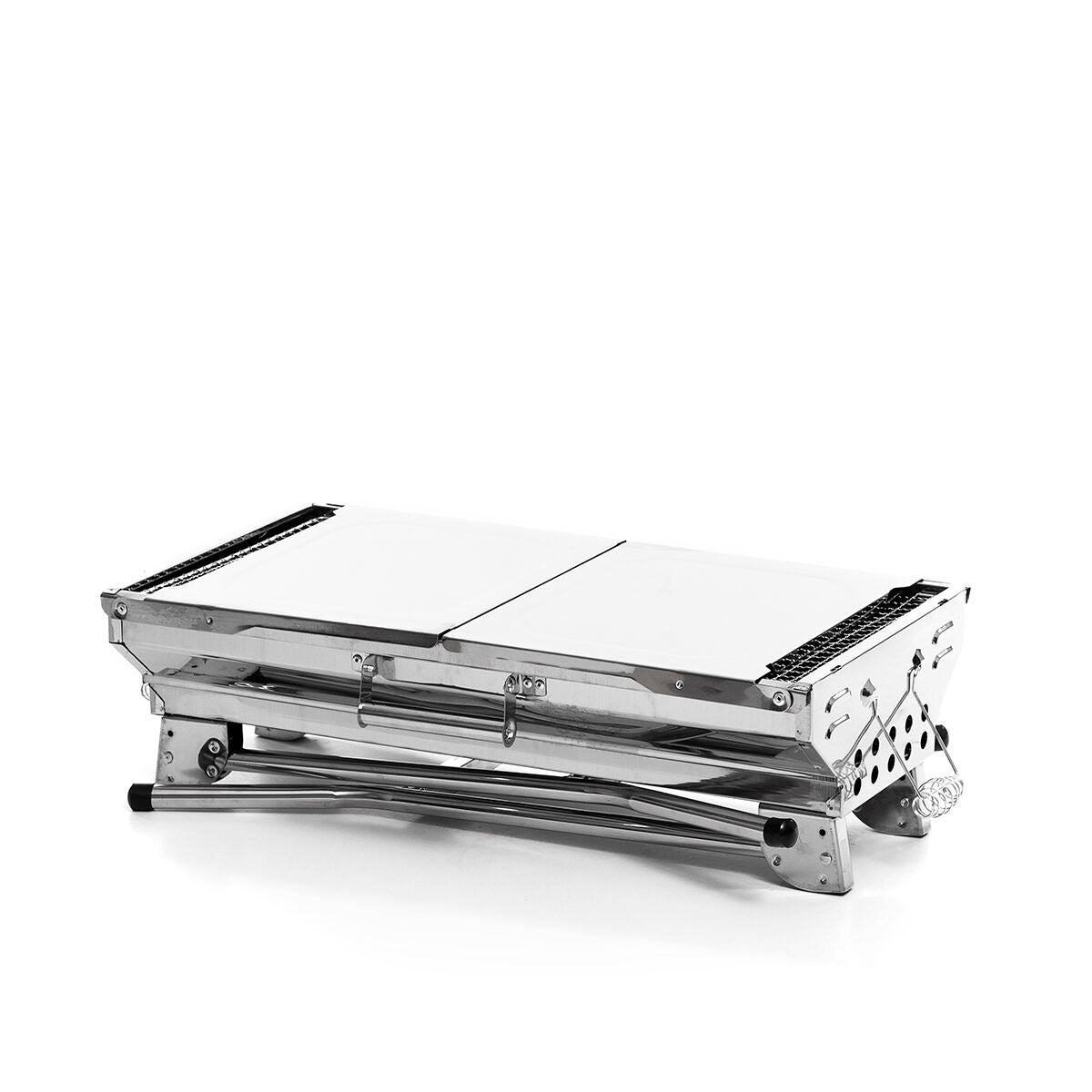 Portable Foldable Charcoal BBQ Grill – Stainless Steel Outdoor Barbecue with Large Cooking Surface