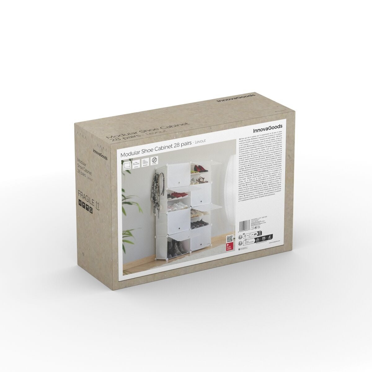 Weißer tragbarer Schuhschrank-Organizer – Modulares Design