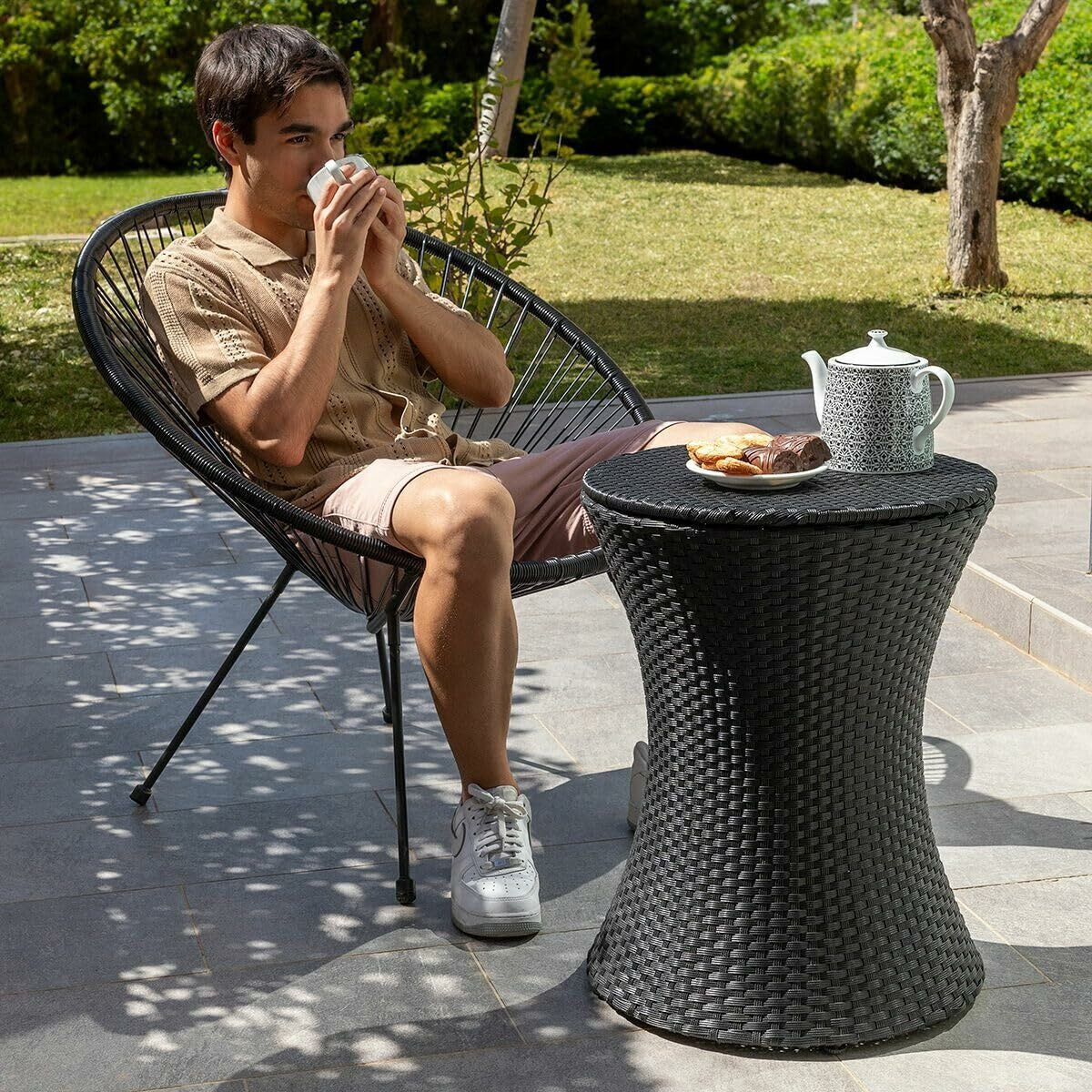 3-in-1 Outdoor Cooler Table – Insulated Ice Bucket, Patio Side Table & Drinks Cooler