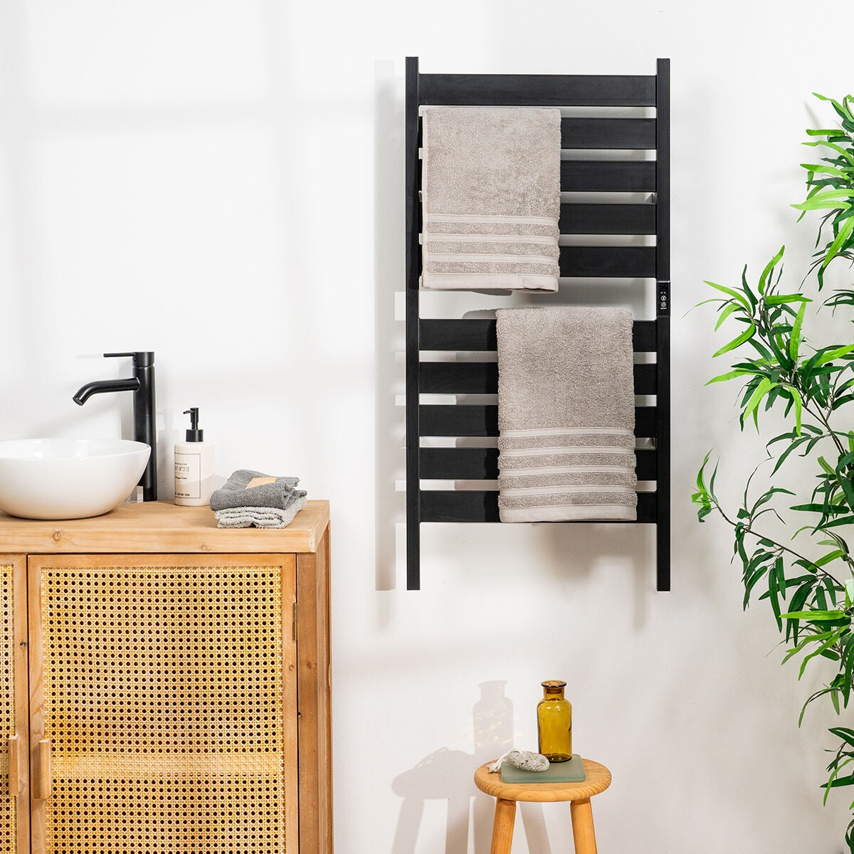 Electric Towel Warmer – 10 Bars, Wall/Floor Mount | Carbon Steel