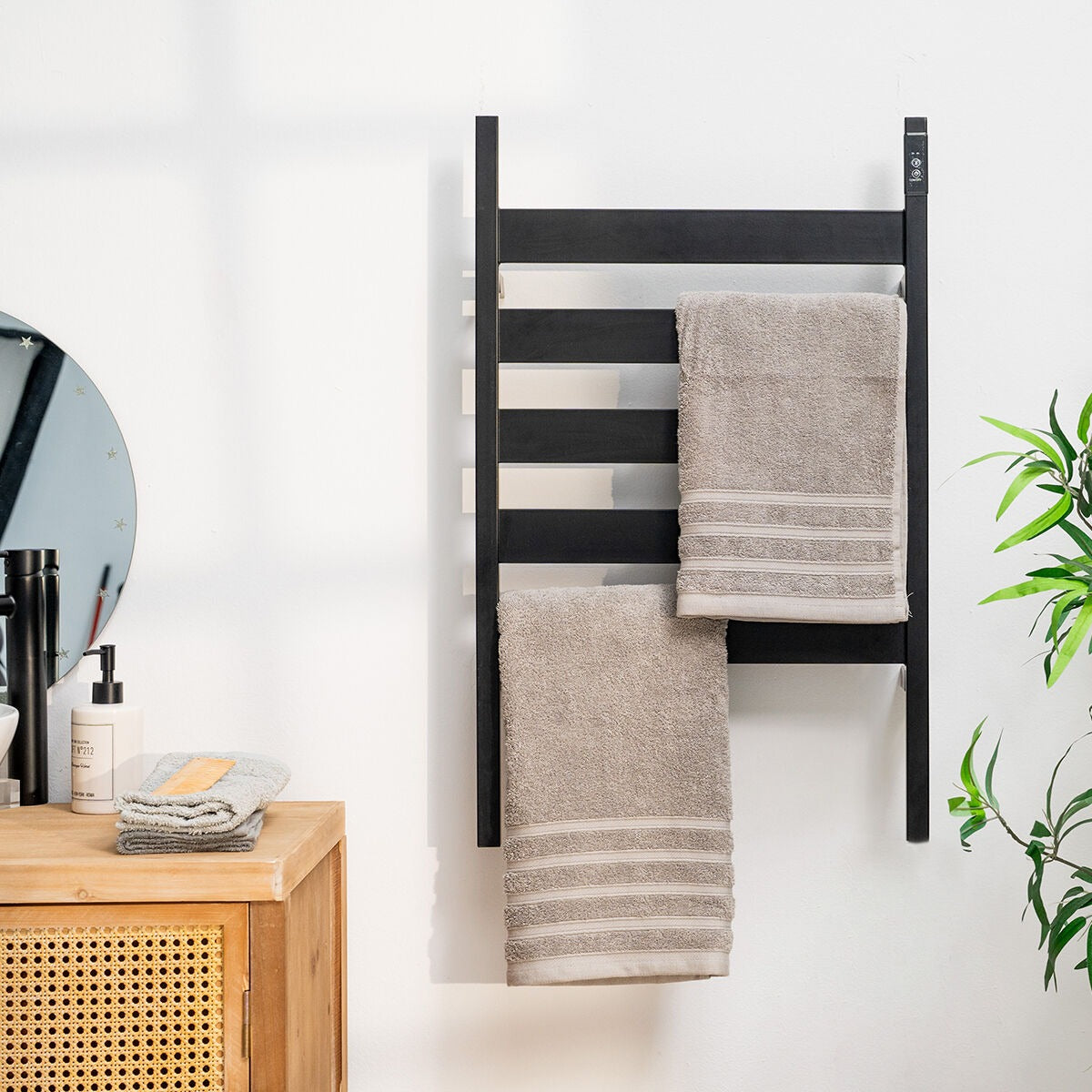 Electric Towel Warmer – 10 Bars, Wall/Floor Mount | Carbon Steel