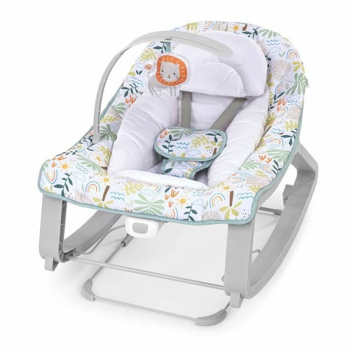 Portable Soothing Infant Rocker & Stationary Bouncer with Toy Bar