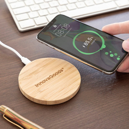 Natural Bamboo Wireless Charging Pad for Qi-Enabled Smartphones