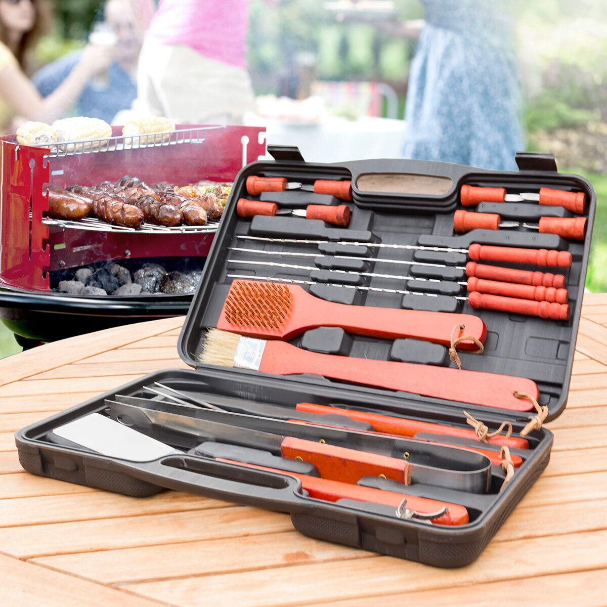 Premium 18-Piece Barbecue Tool Set – BBQ Grilling Accessories with Travel Case