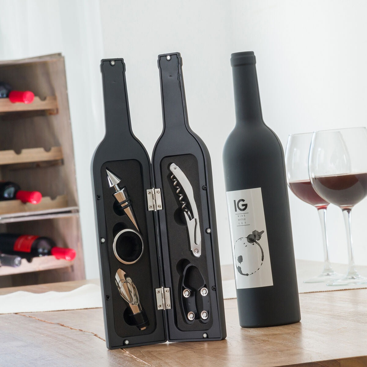 Coffret cadeau tire-bouchon et accessoires de vin 5 pièces