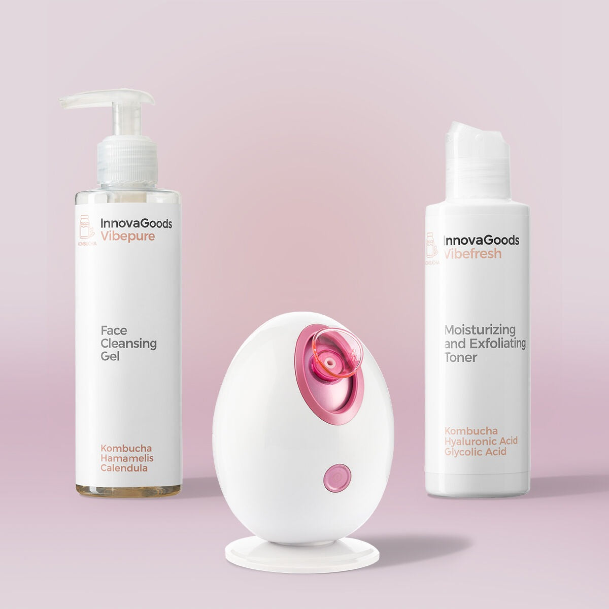 Gesichtspflege-Set – Gesichtsbedampfer, Reinigungsmittel & Feuchtigkeit spendendes Gesichtswasser