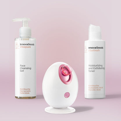 Gesichtspflege-Set – Gesichtsbedampfer, Reinigungsmittel & Feuchtigkeit spendendes Gesichtswasser