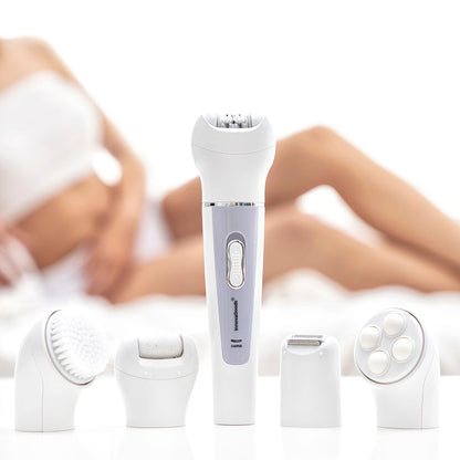 Appareil de beauté et d'épilation électrique 5 en 1 pour femmes – Nettoyage, rasage et massage