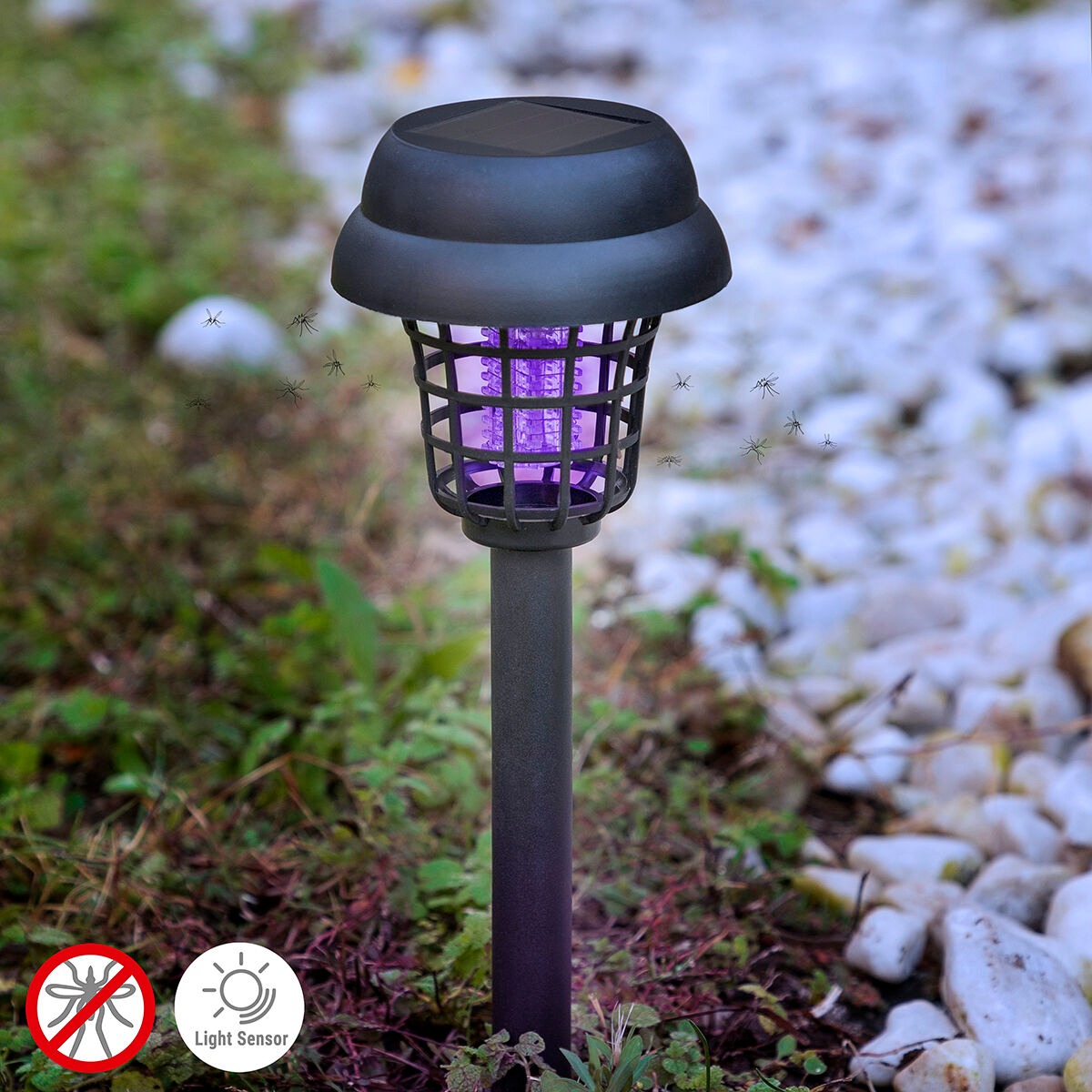 Solar-Powered LED Insect & Mosquito Killer Garden Light – Automatic Outdoor Bug Zapper