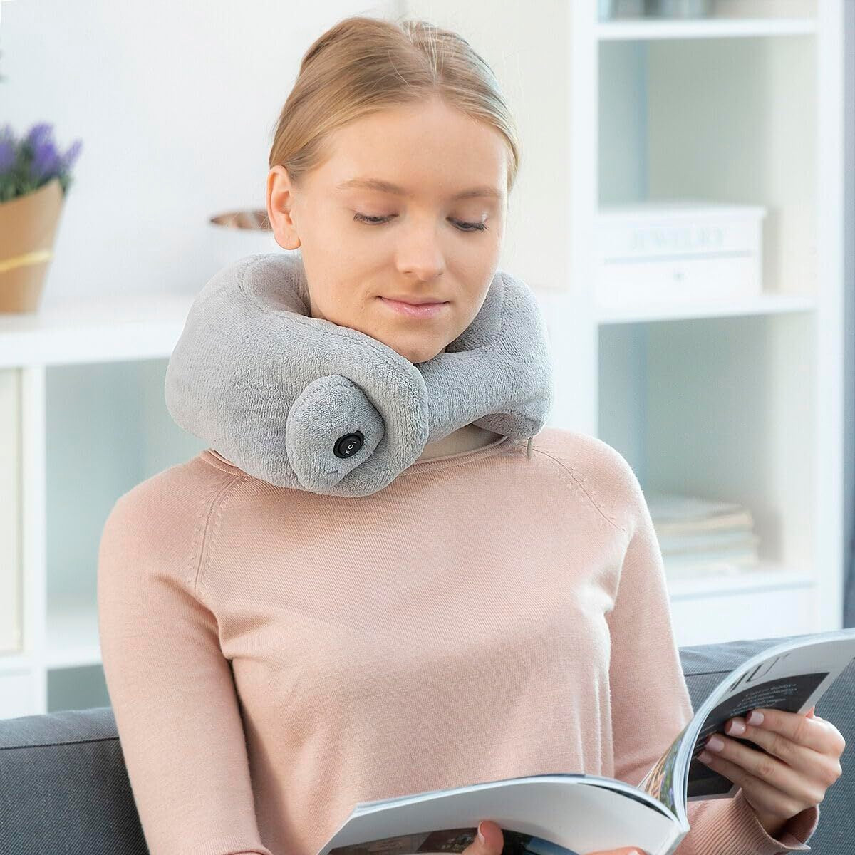 Electric Neck Massager with Heat – Relaxing Cervical Massage Pillow for Home & Travel