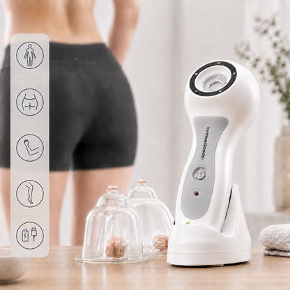 Rechargeable Anti-Cellulite Vacuum Massager with Suction Cups & Massage Rollers