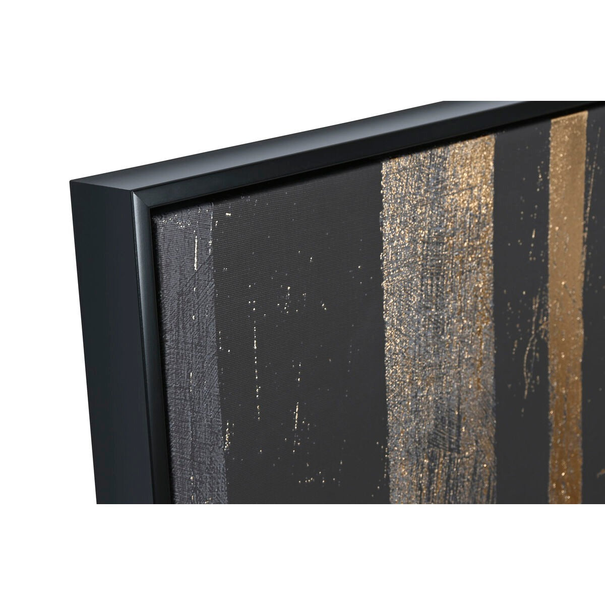 Lot de tableaux abstraits muraux noirs et or – Impressions sur toile géométriques modernes