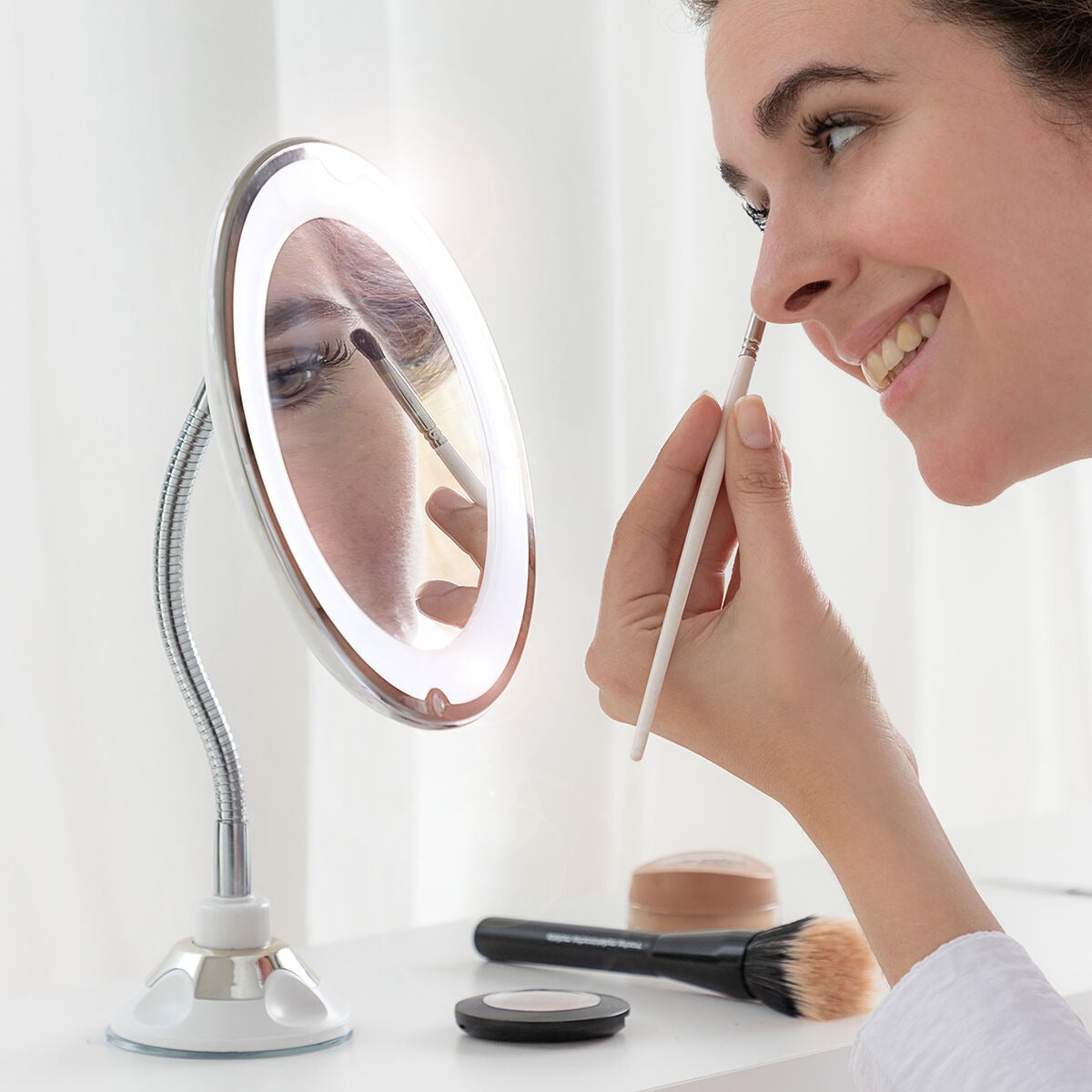Flexible Gooseneck Magnifying Makeup Mirror – Adjustable Vanity Mirror