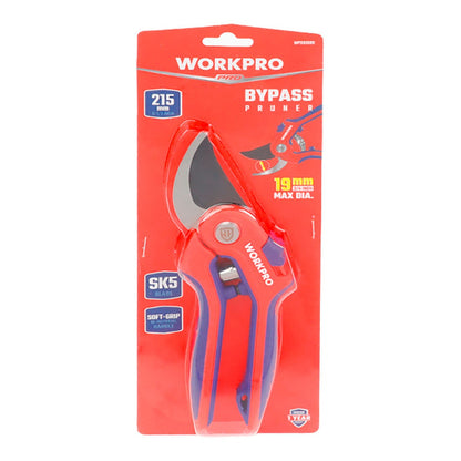 WORKPRO SK5 Bypass Pruning Shears – 19 mm Cutting Capacity, 215 mm Garden Secateurs