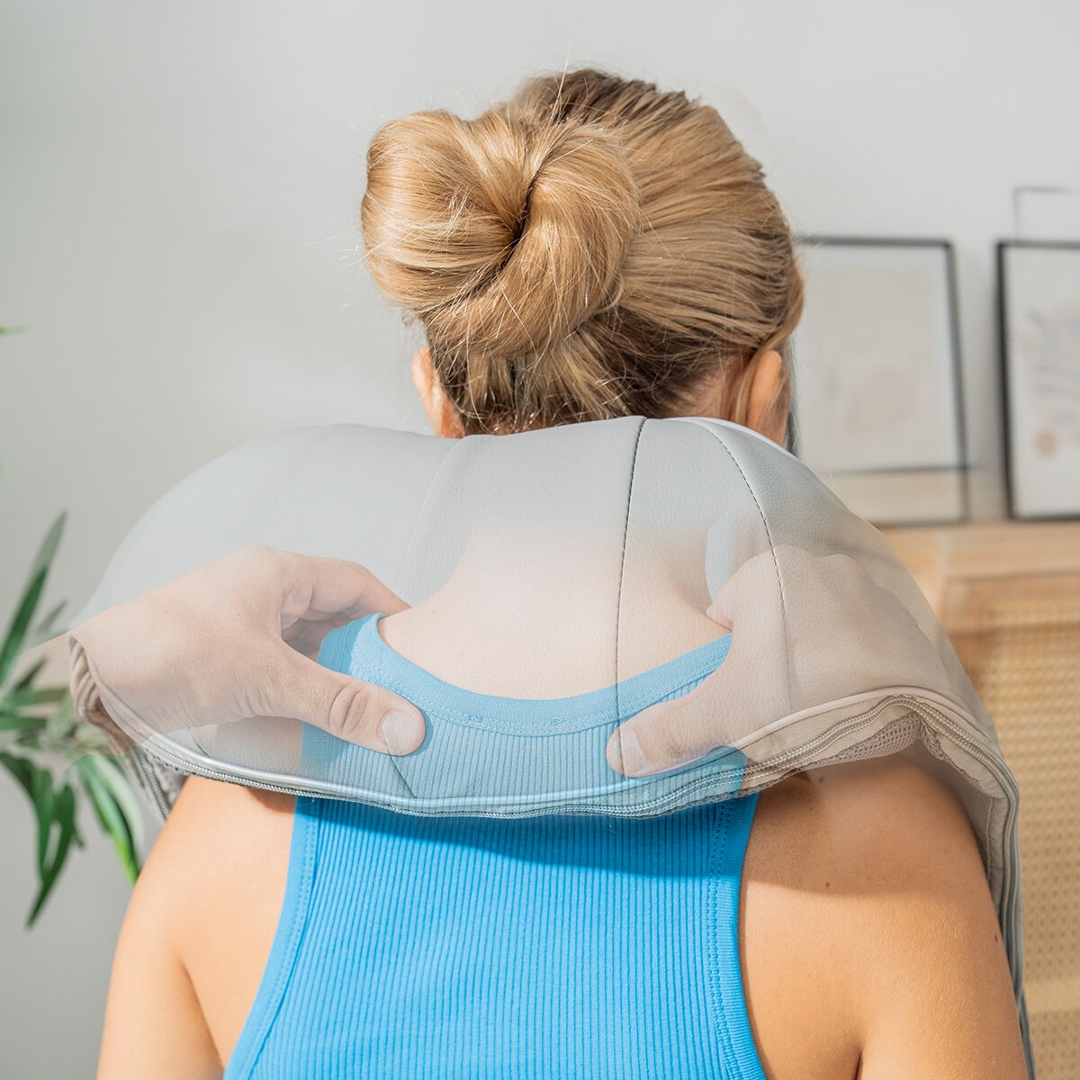 Electric Shiatsu Neck & Shoulder Massager – Heated Deep Tissue Massage Wrap