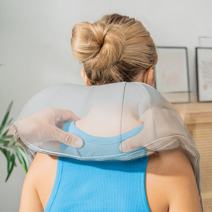Electric Shiatsu Neck & Shoulder Massager – Heated Deep Tissue Massage Wrap
