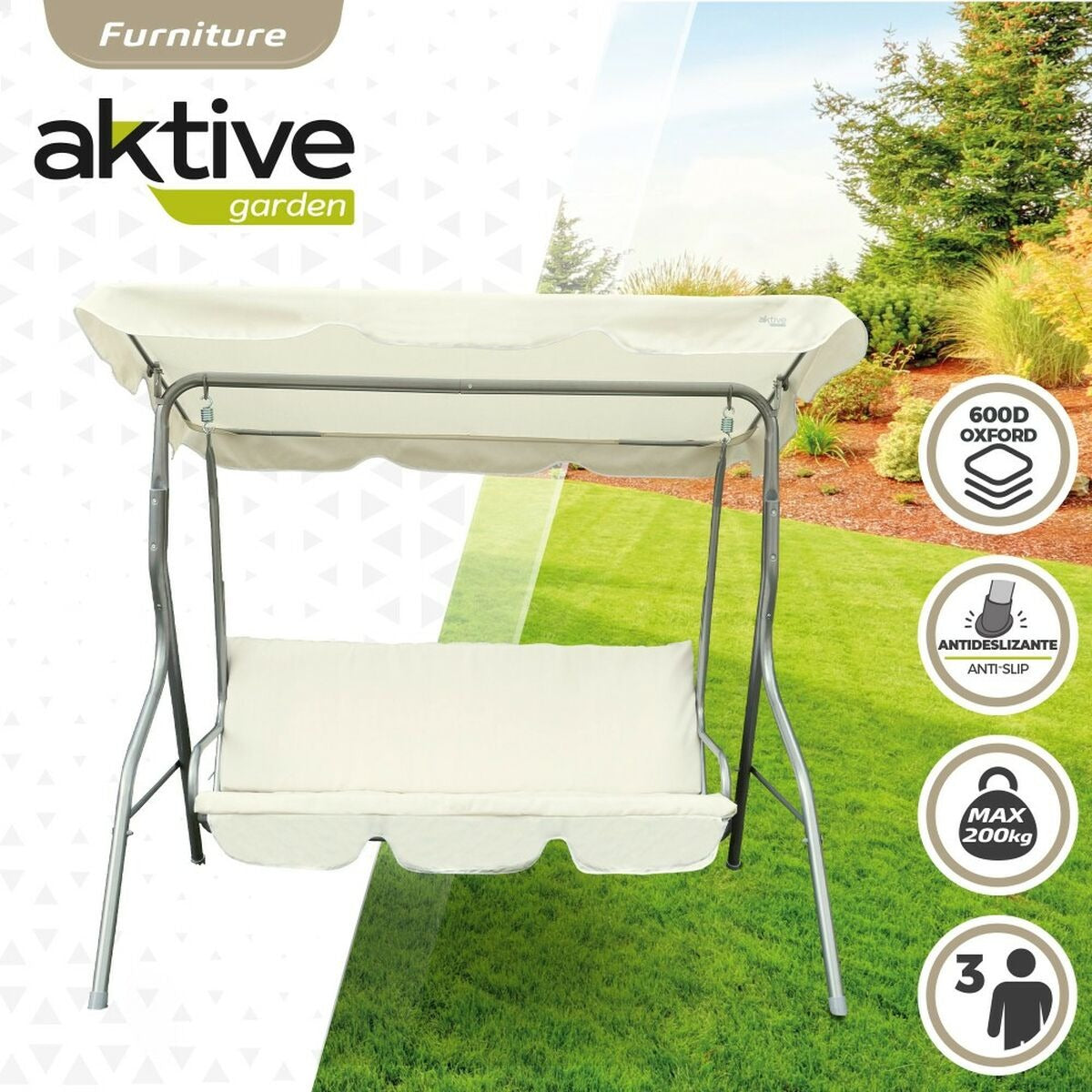 Outdoor Patio Swing Bench with Canopy – Comfortable Garden Seating