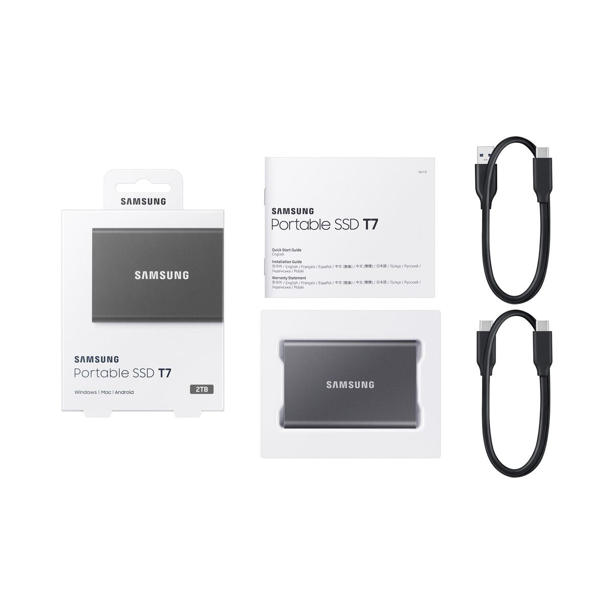 External Hard Drive Samsung Portable SSD T7 2 TB SSD
