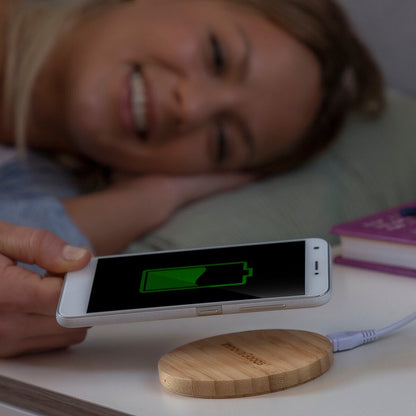 Natural Bamboo Wireless Charging Pad for Qi-Enabled Smartphones