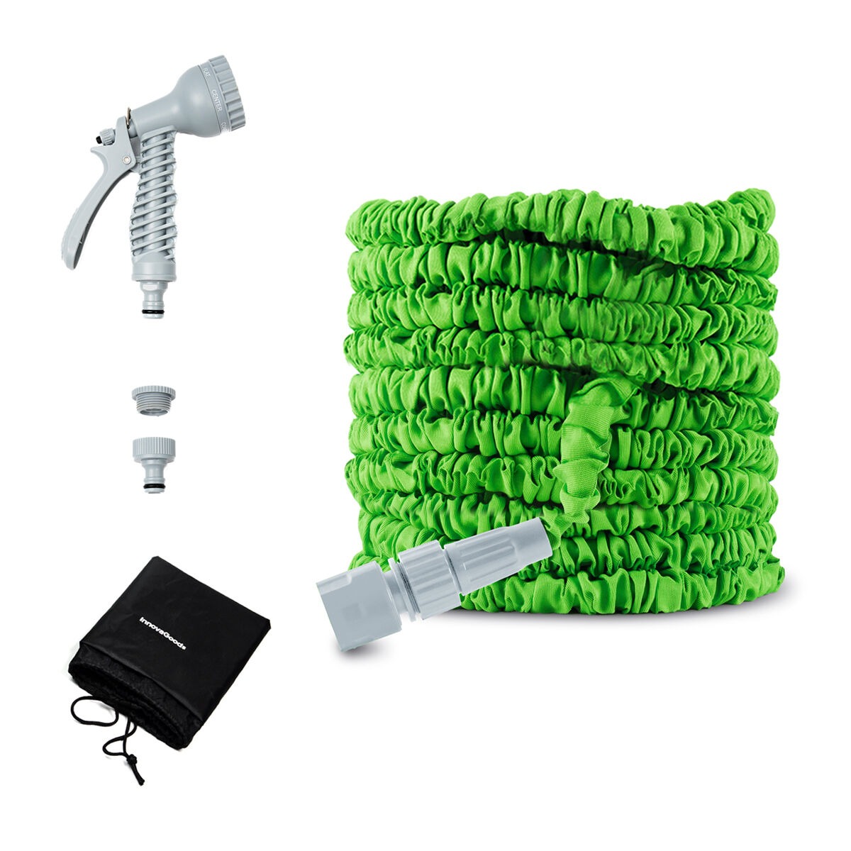Ausziehbarer Gartenschlauch 30m – Flexibler Wasserschlauch mit Multifunktions-Sprühdüse