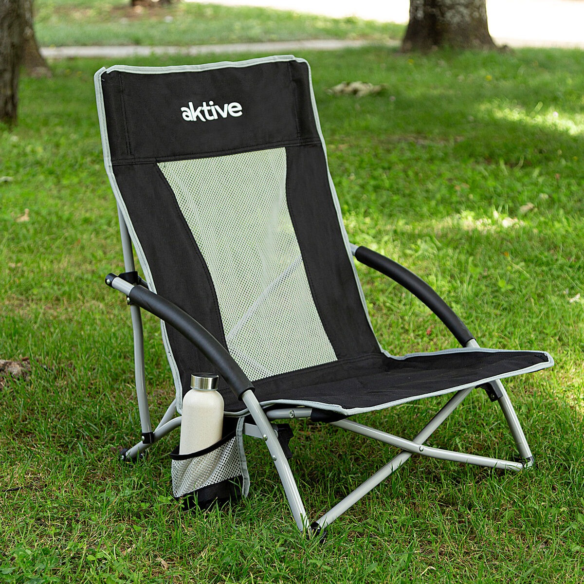 Foldable Outdoor Camping Chair – Portable Padded Leisure Chair with Armrests