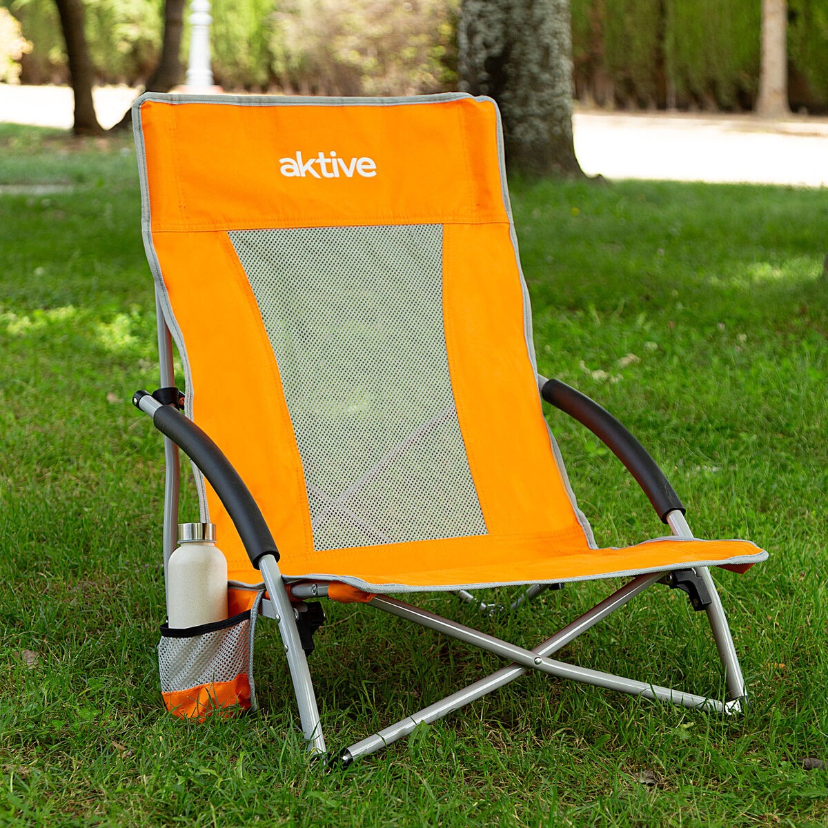 Foldable Outdoor Camping Chair – Portable Relaxation Chair with Armrests & Mesh Backrest