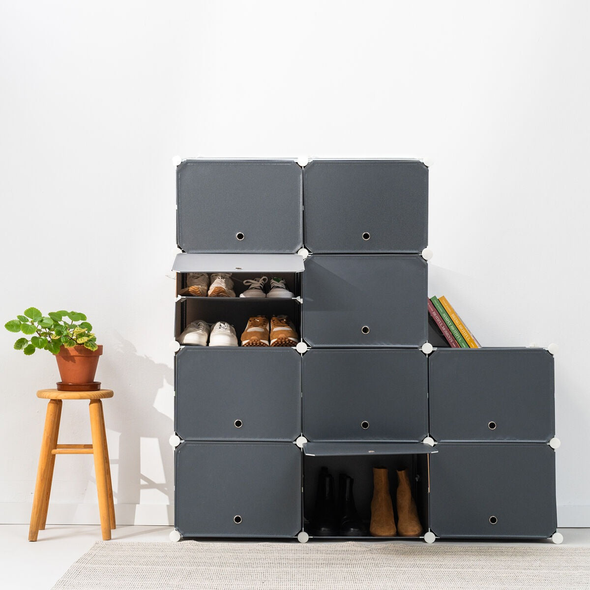 Modular Shoe Storage Cabinet – Stackable Space-Saving Organizer