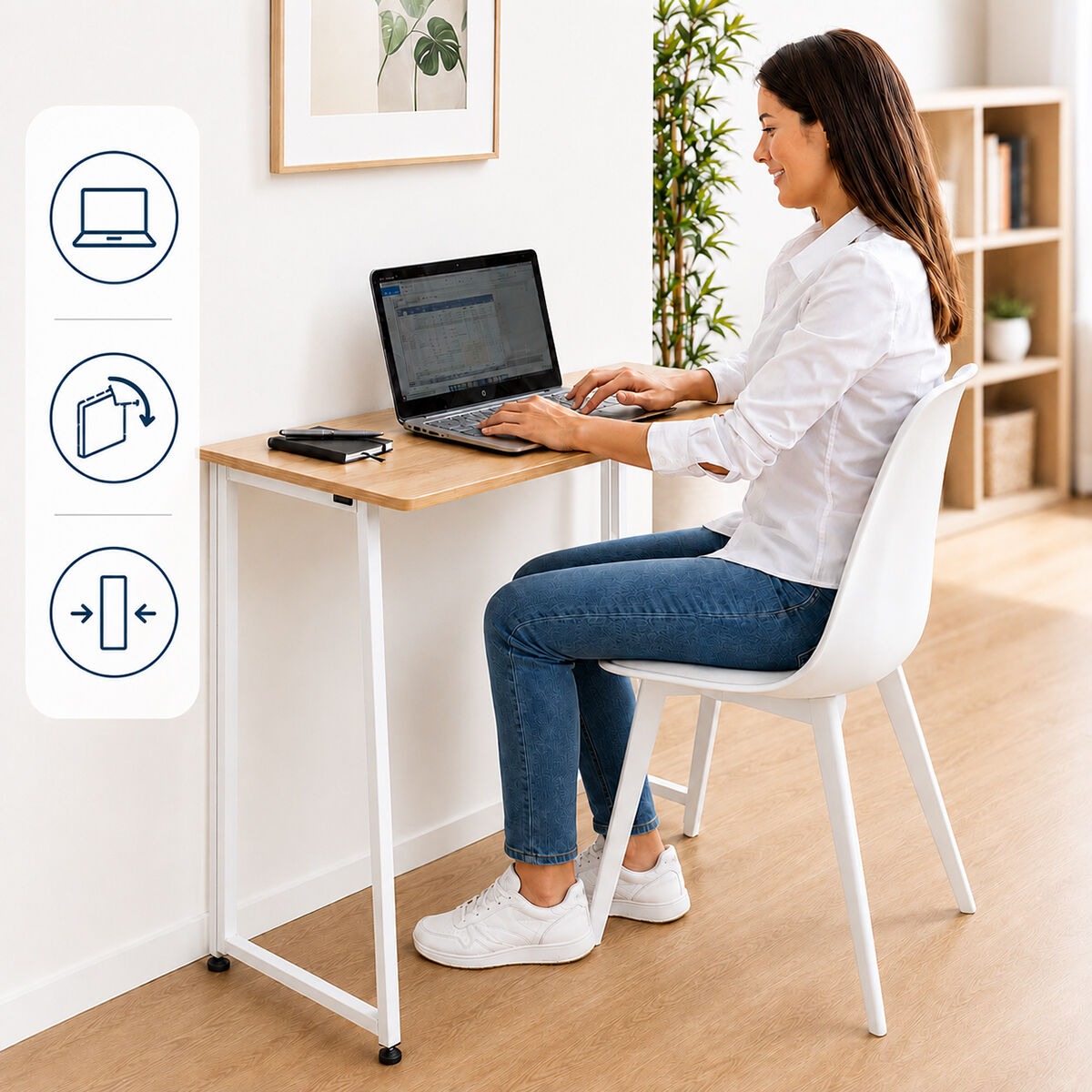 Platzsparender Klappschreibtisch – Modernes Design, multifunktional – Für Zuhause & Büro