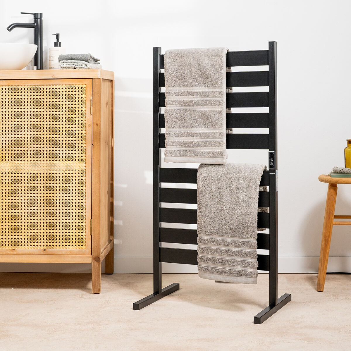 Electric Towel Warmer – 10 Bars, Wall/Floor Mount | Carbon Steel