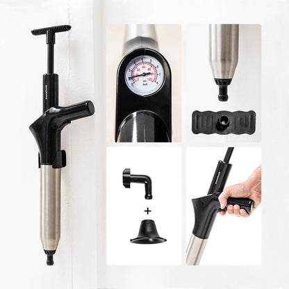 High-Pressure Air Drain Plunger – 5-in-1 Clog Remover with Interchangeable Heads