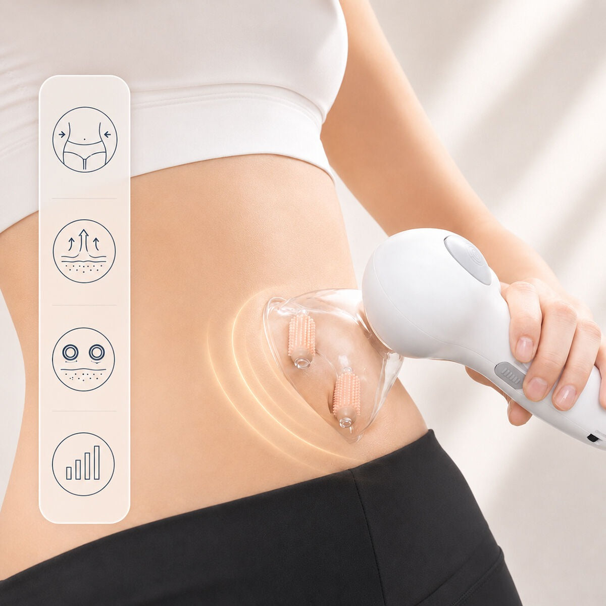 Rechargeable Anti-Cellulite Vacuum Massager with Suction Cups & Massage Rollers