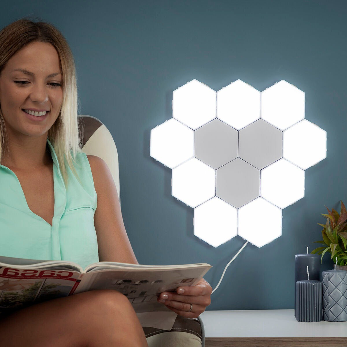 Tilight X3 Modular LED Wall Touch Lights – Magnetic Hexagon Design