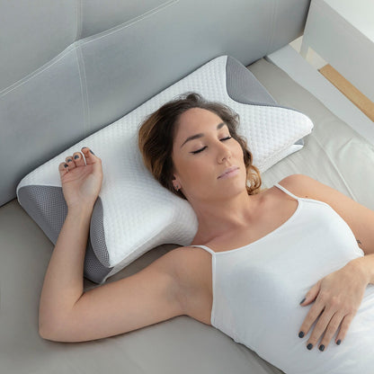 Oreiller cervical – Contours ergonomiques | Mousse à mémoire de forme pour le soutien cervical