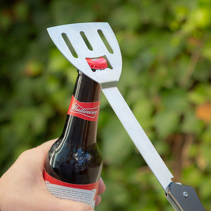 5-in-1 BBQ Grill Tool Set – Stainless Steel Barbecue Utensils with Spatula, Fork, Brush & Corkscrew