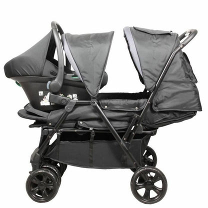 Tandem Double Baby Stroller & Travel System with Car Seat Carrier