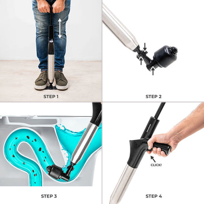 High-Pressure Air Drain Plunger – 5-in-1 Clog Remover with Interchangeable Heads