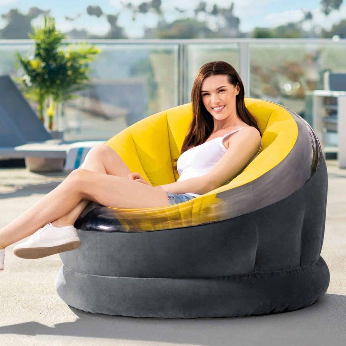 Inflatable Lounge Chair – Comfortable Indoor & Outdoor Relaxation Seat with Cushioned Design